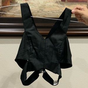 Zip Up Black Cropped Top